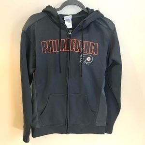 Philadelphia Flyers Men’s Antigua Charcoal Zip Up Jacket size SMALL